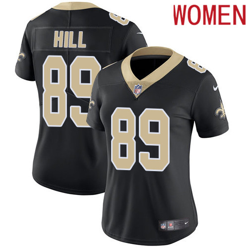 2019 Women New Orleans Saints 89 Hill black Nike Vapor Untouchable Limited NFL Jersey